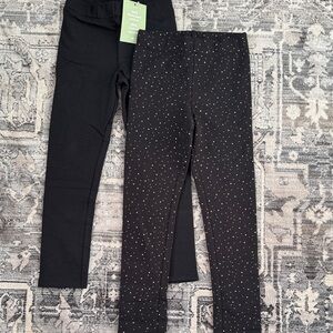 H&M Girls Black and Gold Dot Leggings Bundle